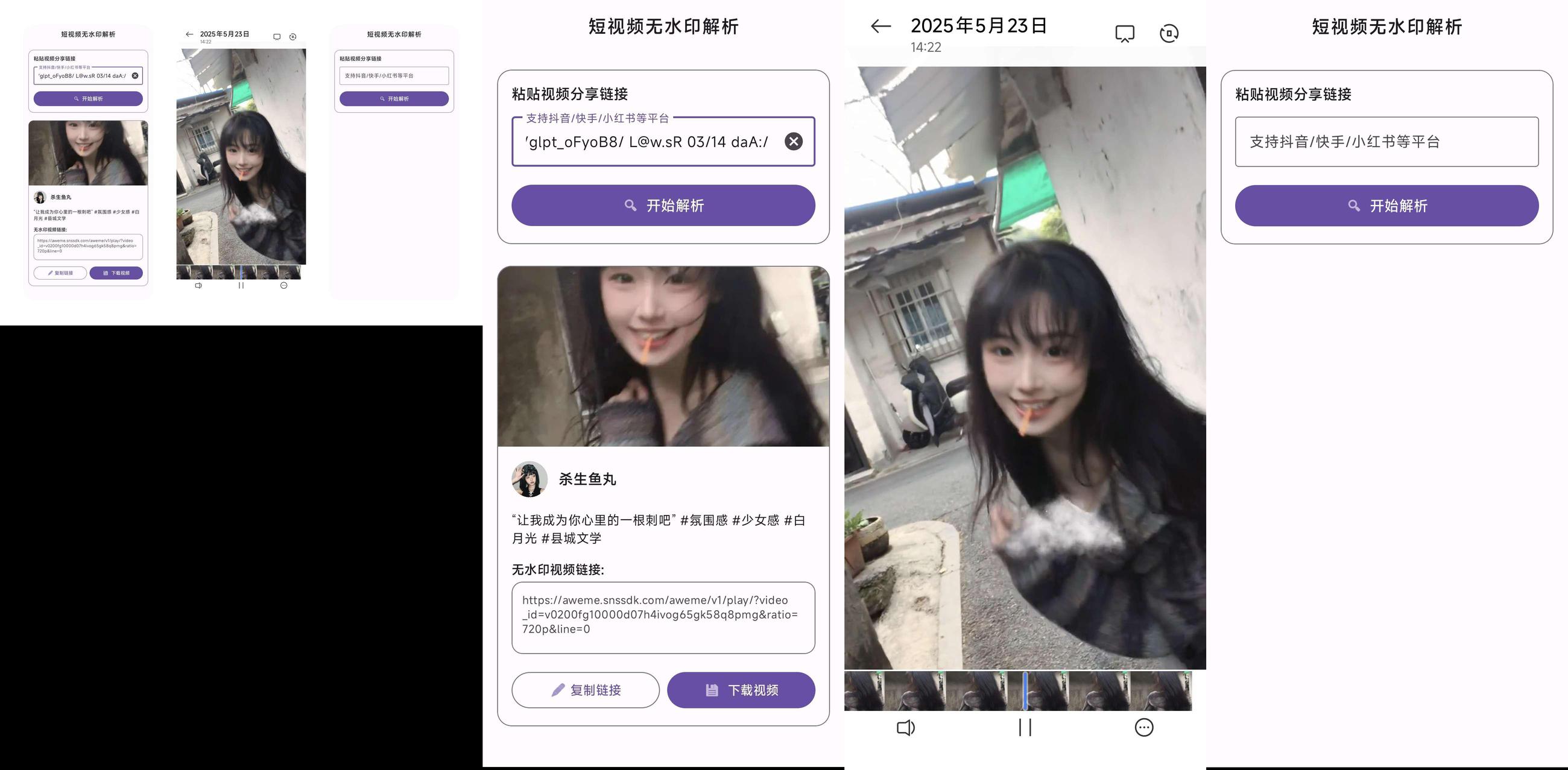 分享_视频解析 1.0_抖音快手小红书无水印视频解析