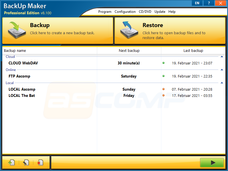 数据备份工具 ASCOMP BackUp Maker Professional v8.318