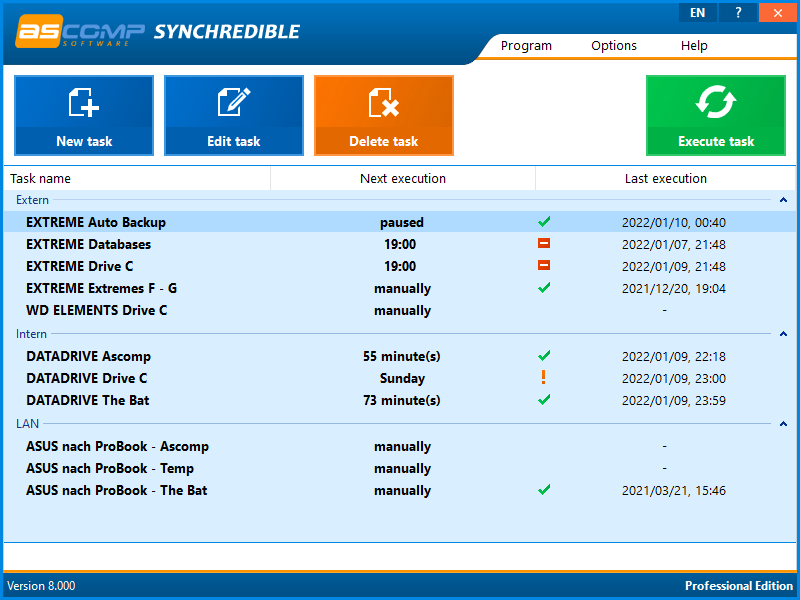 同步、复制和备份数据 ASCOMP Synchredible Professional v9.005